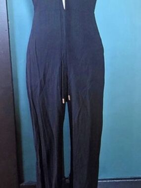 Cushnie et Ochs Black Lace-Up Jumpsuit Size 4